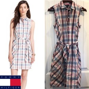 Tommy Hilfiger plaid sleeveless shirt dress